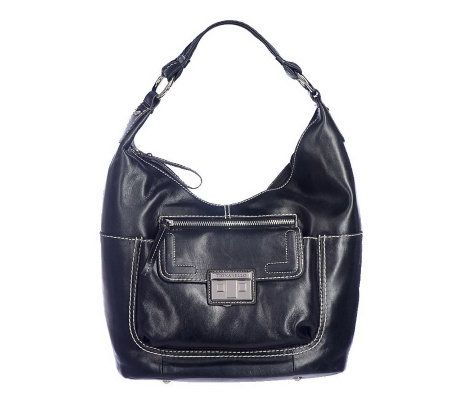Tignanello Glazed Leather Hobo Bag with Front Pockets - A211623