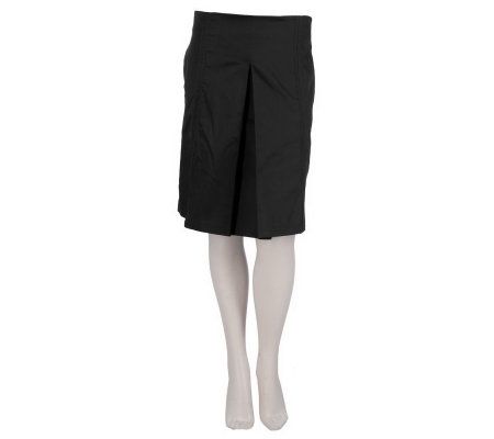 Liz Claiborne New York Cotton Sateen Skirt with Seam Detail - A216023