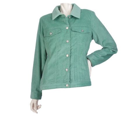 Denim & Co. Corduroy Jacket with Sherpa Lining - A218923