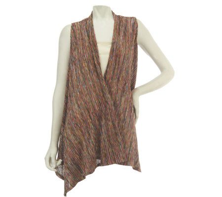 George Simonton Space Dyed Crinkle Drape Front Vest - A224923