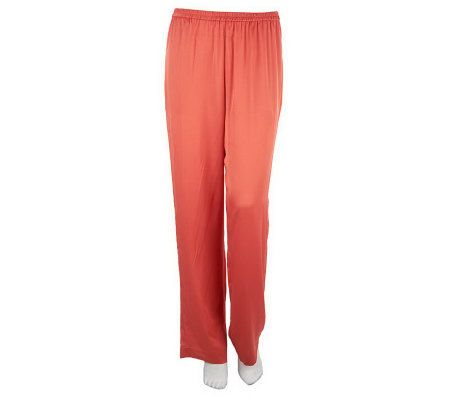 Bob Mackies Petite Straight Leg Pull-on Pants - A226923