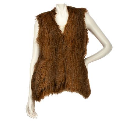 Wendy Williams Faux Fur Vest with Hook & Eye Closure - A228623