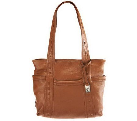 Tignanello Pebble Leather Shopper with Whipstitching - A231023