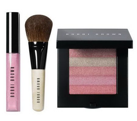 Bobbi Brown Lilac Rose Shimmer Brick and Lip Gloss 3-piece Set - A233923