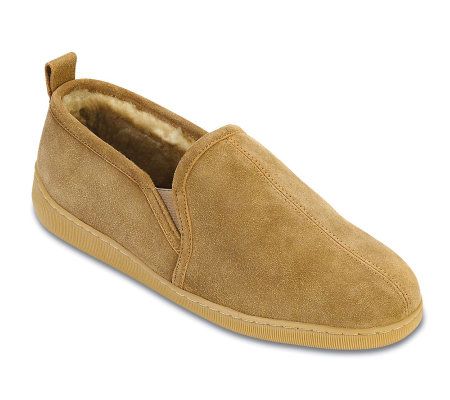 Minnetonka Mens Twin Gore Slip-On Sheepskin Slippers - A146824