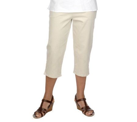 Denim & Co. Original Waist Stretch Capri Pants w/ Side Pockets