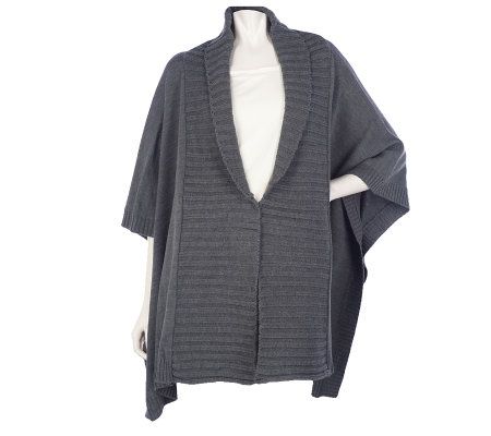 Layers by Lizden Shawl Collar Ruana with Pin - A203324