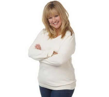 Denim & Co. Essentials Long Sleeve V-neck Tunic Sweater - A217424