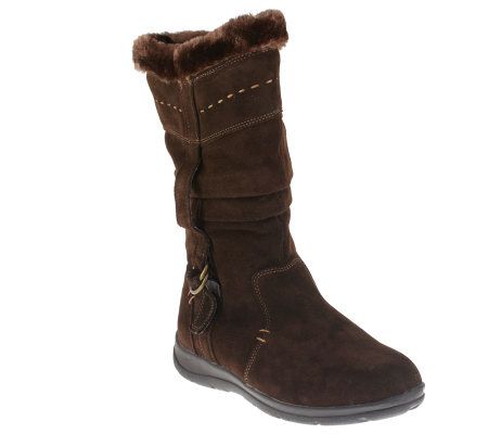White Mountain Trader Suede Boots w/ Faux Fur - A217524