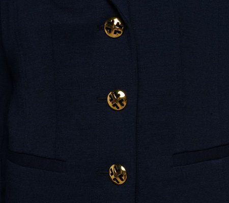 Linea by Louis DellOlio Ponte Knit Blazer w/Back Peplum Detail