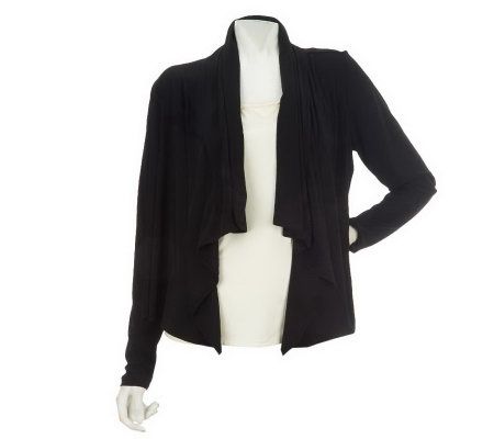Nina Leonard Matte Jersey Drape Front Bolero Jacket - A227624