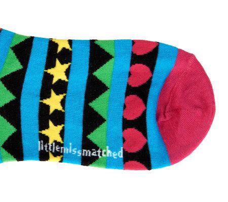 little missmatched 6-pack Zany Stripe Icon Knee High Sock