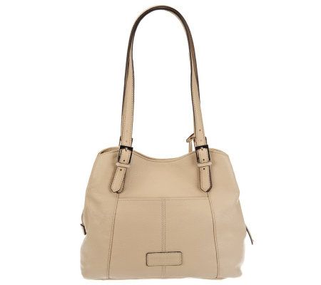 Tignanello Pebble Leather Shopper with Whipstitch Detail