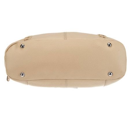 Tignanello Pebble Leather Shopper with Whipstitch Detail