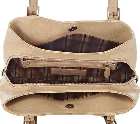 Tignanello Pebble Leather Shopper with Whipstitch Detail