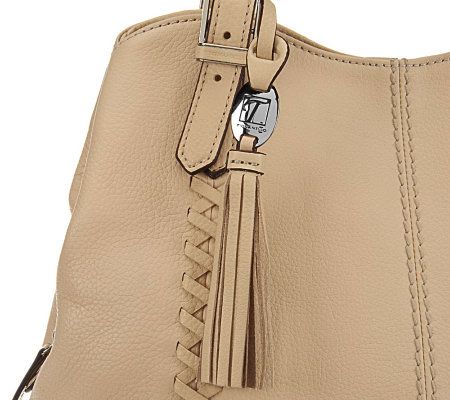 Tignanello Pebble Leather Shopper with Whipstitch Detail
