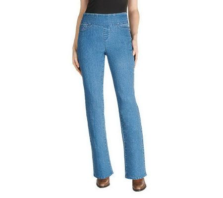 As Is Denim &  Co. Modern Waist Regular Pull-on Jeans - A235824