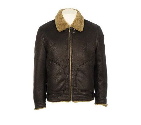 Chaps Mens Faux Shearling Aviator-Style Jacket - A321924