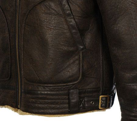 Chaps Mens Faux Shearling Aviator-Style Jacket