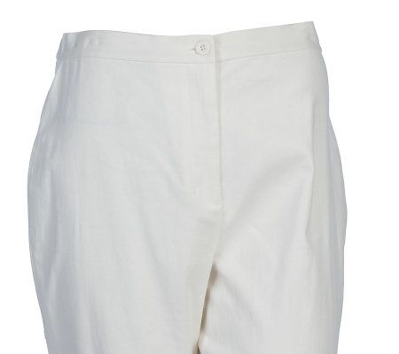 Susan Graver Linen Blend Allover Embroidered Jacket & Pants