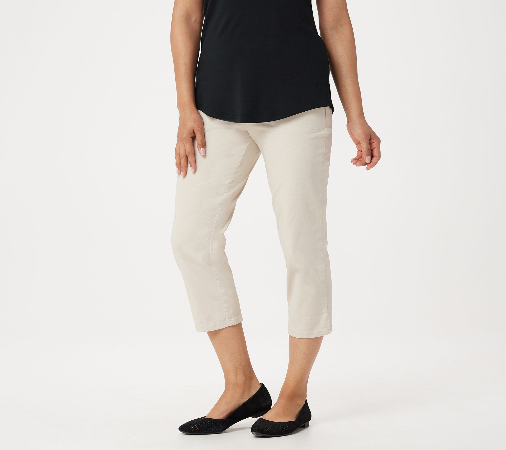 Denim & Co. Original Waist Stretch Crop Pants w/Side Pockets - A14925