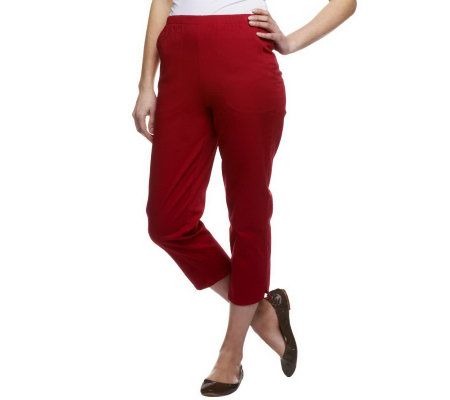 Denim & Co. Original Waist Stretch Crop Pants w/Side Pockets - A14925