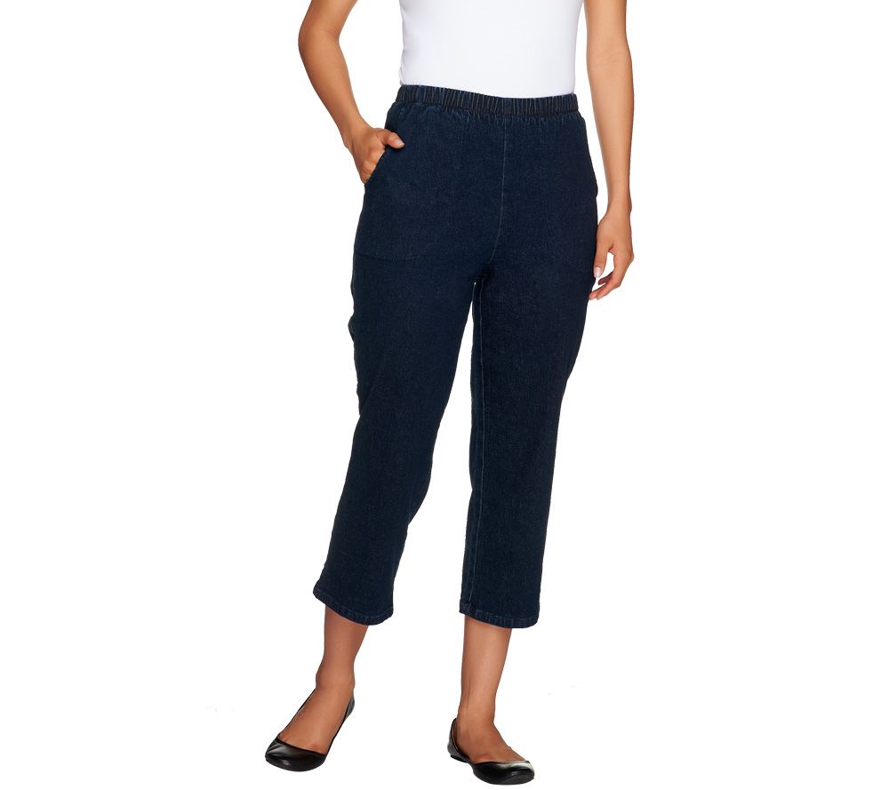 Denim & Co. Original Waist Stretch Crop Pants w/Side Pockets - A14925