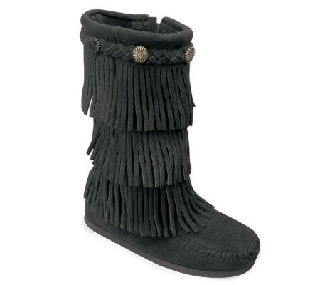Minnetonka Childrens 3 Layer Fringe Boots - A209225