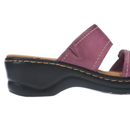 Clarks Bendables Lexi Willow Leather Slides with Hardware