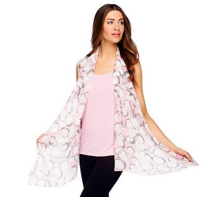 Susan Graver Printed Yoryu Chiffon Vest with Liquid Knit Tank - A222525