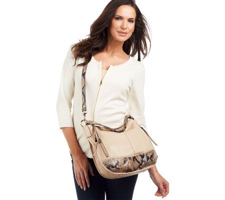 B. Makowsky Pebble Leather Convertible Hobo w/ Leather Wristlet