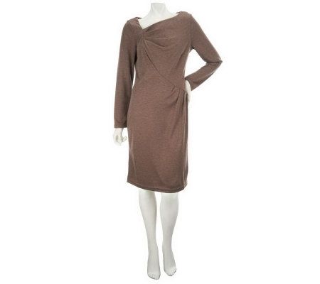 Mark of Style by Mark Zunino Knit Dress with Ruching Detail - A228025