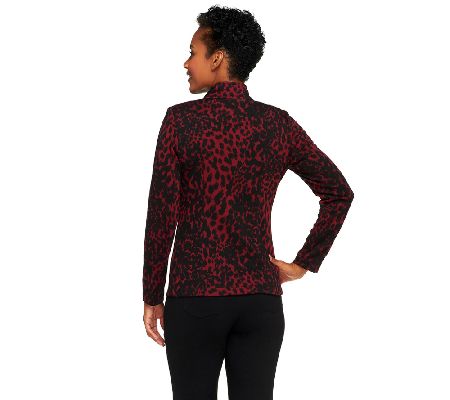 Linea by Louis DellOlio Animal Jacquard Zip Front Jacket