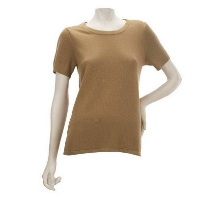 Linea by Louis DellOlio Short Sleeve Ribbed Shell - A3825