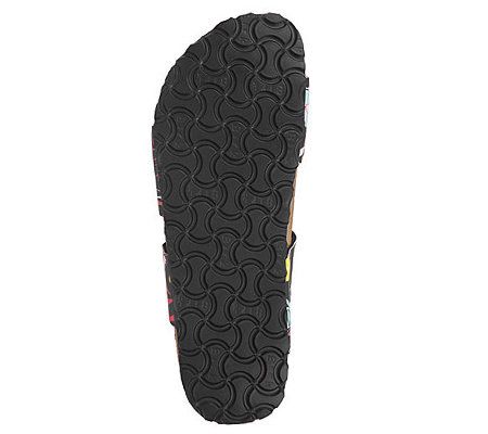 Birkis Floral and Leaf Print Cross Strap Sandals