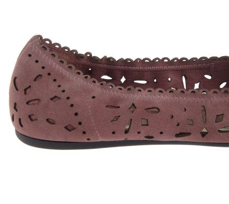 Tignanello Suede Perforated Ballet Flats