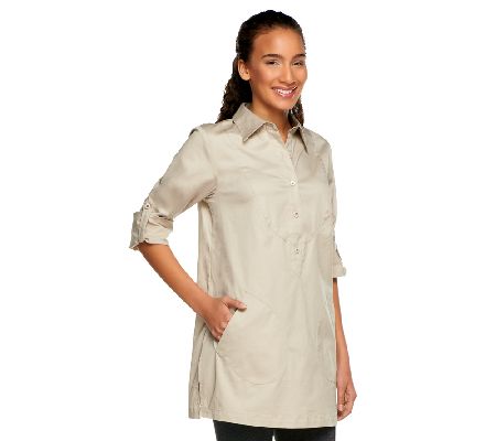 Linea by Louis DellOlio Poet Blouse with Pockets - A213626