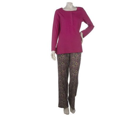 Stan Herman Verona Paisley Brushed Jersey 2-piece Pajama Set - A216826
