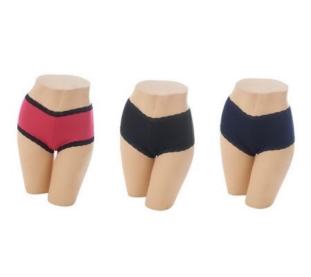 Barely Breezies S/3 Microfiber Lace Trim Hipster Panties w/ UltimAir - A224826