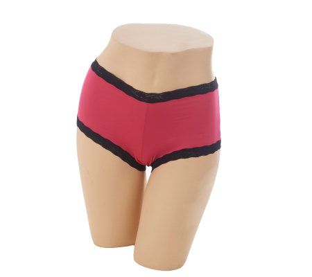 Barely Breezies S/3 Microfiber Lace Trim Hipster Panties w/ UltimAir