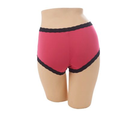 Barely Breezies S/3 Microfiber Lace Trim Hipster Panties w/ UltimAir