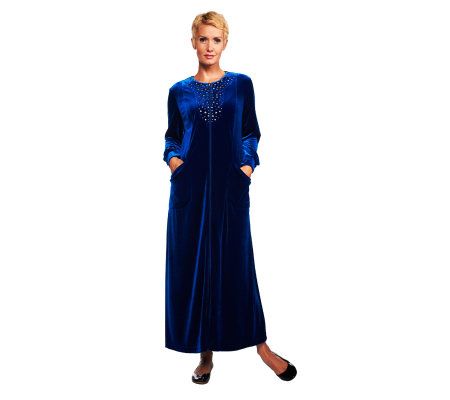 Joan Rivers Regular Length Cozy in Style Velour Lounger - A226326