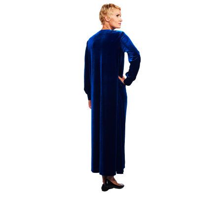 Joan Rivers Regular Length Cozy in Style Velour Lounger