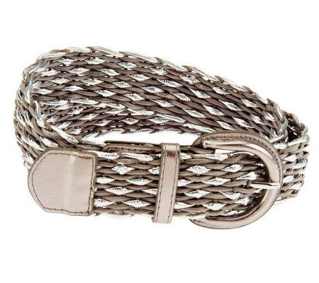 Amiee Lynn Woven Belt with Metallic Accents and Buckle - A230126