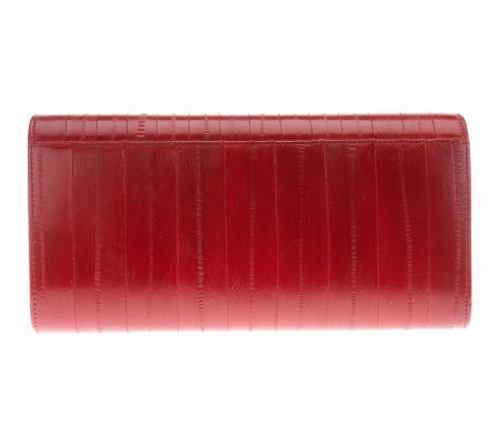 Lee Sands Ladies Eelskin Flap Front East West Clutch Bag