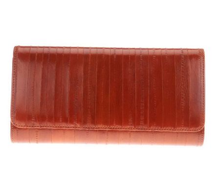 Lee Sands Ladies Eelskin Flap Front East West Clutch Bag - A230526