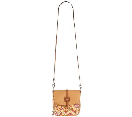 Tignanello Cotton Twill Crossbody Bag with Flap Closure
