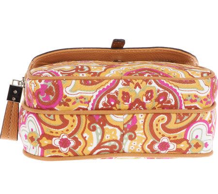 Tignanello Cotton Twill Crossbody Bag with Flap Closure