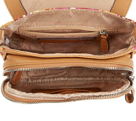 Tignanello Cotton Twill Crossbody Bag with Flap Closure