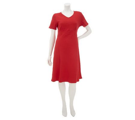 Liz Claiborne New York Essentials Rounded V-Neck Knit Dress - A231826